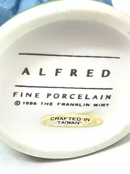 1986 Franklin Mint Alfred Teddington Bear Porcelain Figurine 3.75" Collectible