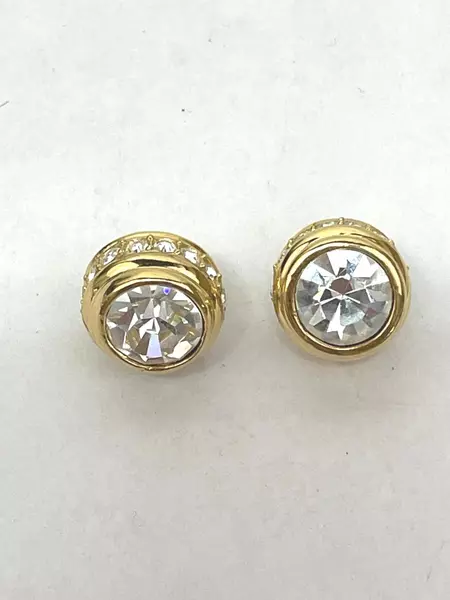 Men's Gold Tone Cubic Zirconia Cufflinks - Round Screw Back - Pre-owned Lot