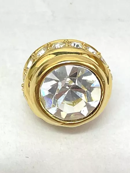 Men's Gold Tone Cubic Zirconia Cufflinks - Round Screw Back - Pre-owned Lot