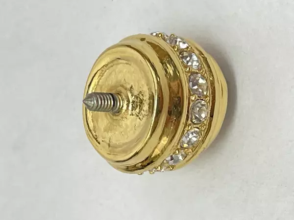 Men's Gold Tone Cubic Zirconia Cufflinks - Round Screw Back - Pre-owned Lot