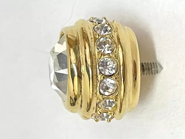 Men's Gold Tone Cubic Zirconia Cufflinks - Round Screw Back - Pre-owned Lot