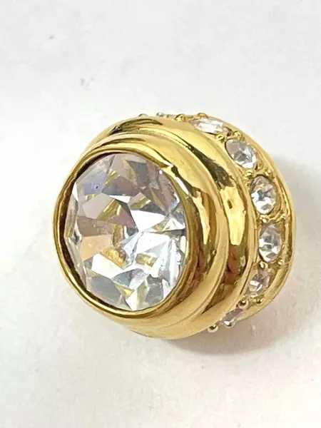 Men's Gold Tone Cubic Zirconia Cufflinks - Round Screw Back - Pre-owned Lot