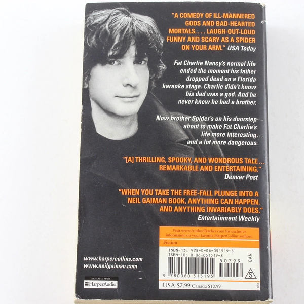 Neil Gaiman's Anansi Boys Paperback Book 2006 HarperCollins Good Condition