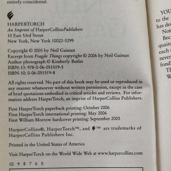 Neil Gaiman's Anansi Boys Paperback Book 2006 HarperCollins Good Condition