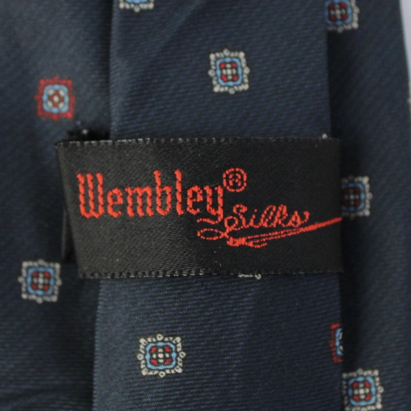 Wembley Silks Navy Blue Patterned Necktie 60"
