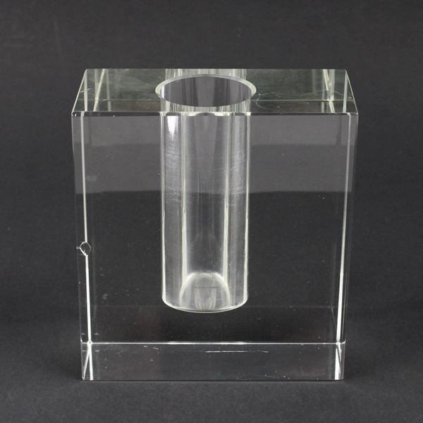 Unbranded Solid Rectangular Clear Glass Head Vase 4.5" Tall Simple Home Decor