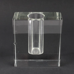 Unbranded Solid Rectangular Clear Glass Head Vase 4.5" Tall Simple Home Decor