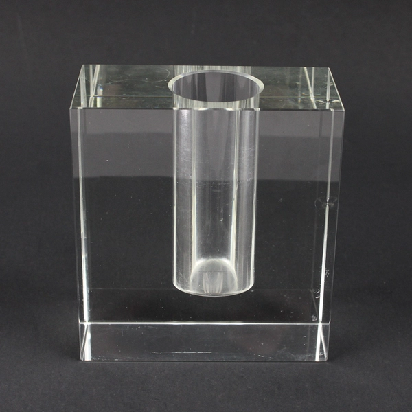 Unbranded Solid Rectangular Clear Glass Head Vase 4.5" Tall Simple Home Decor