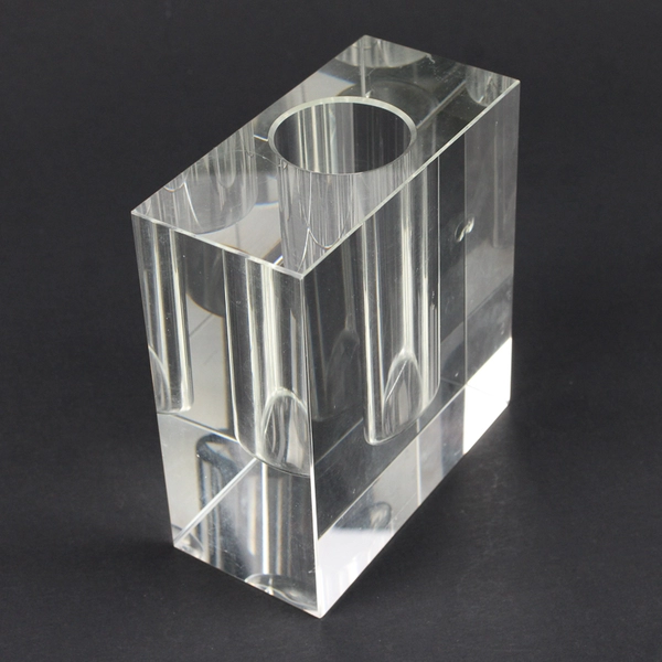 Unbranded Solid Rectangular Clear Glass Head Vase 4.5" Tall Simple Home Decor