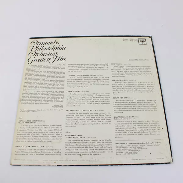 Ormandy Philadelphia Orchestra Greatest Hits Classical Music Album