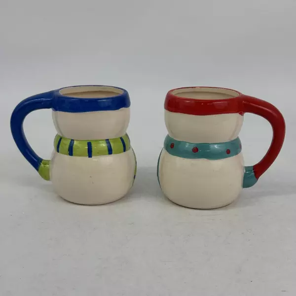 Set of 2 Bay Island Snowman Mugs 4.25 Inch