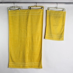 Lot Of 2 Nautica Towels Solid Butter Yellow Color 100% Cotton Hand & Bath