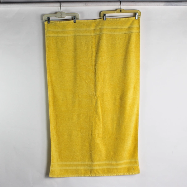 Lot Of 2 Nautica Towels Solid Butter Yellow Color 100% Cotton Hand & Bath