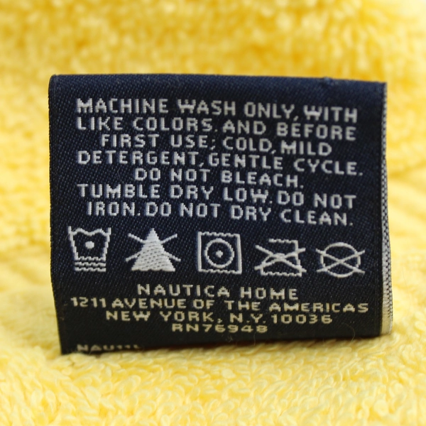Lot Of 2 Nautica Towels Solid Butter Yellow Color 100% Cotton Hand & Bath