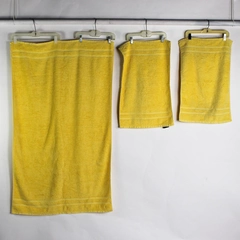 Lot Of 3 Nautica Towels Solid Butter Yellow Color 100% Cotton (2 Hand & 1 Bath)