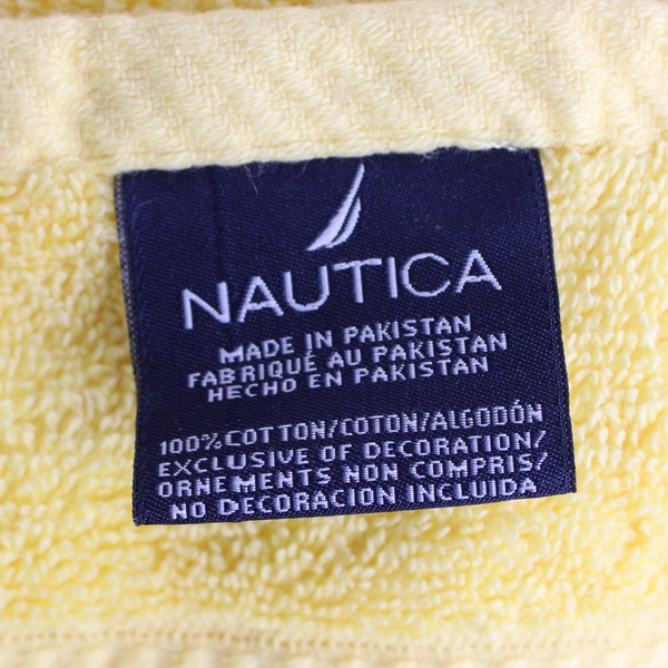 Lot Of 3 Nautica Towels Solid Butter Yellow Color 100% Cotton (2 Hand & 1 Bath)