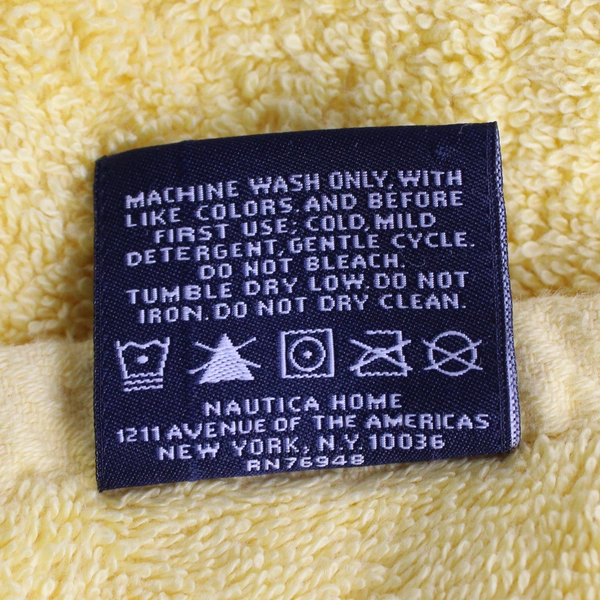 Lot Of 3 Nautica Towels Solid Butter Yellow Color 100% Cotton (2 Hand & 1 Bath)