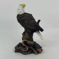 Resin Bald Eagle On A Stump Figurine