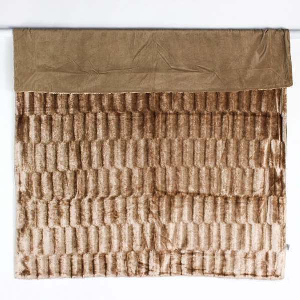 Thro By Marlo Lorenz Solid Brown Color Fuzzy Throw Blanket 27.5" x 51"