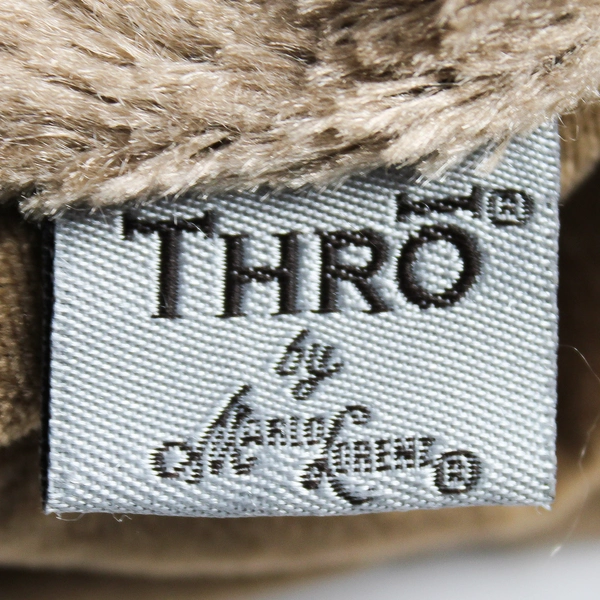 Thro By Marlo Lorenz Solid Brown Color Fuzzy Throw Blanket 27.5" x 51"