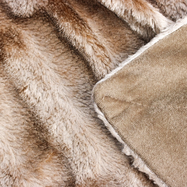 Thro By Marlo Lorenz Solid Brown Color Fuzzy Throw Blanket 27.5" x 51"