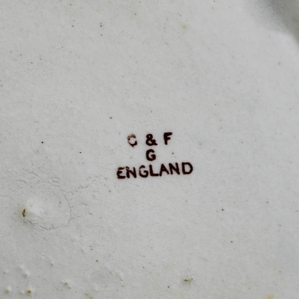 Vintage C&F England Made Baby Plate/ Porridge Bowl Ceramic 7.5" Diameter