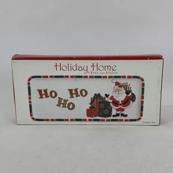Fitz And Floyd Christmas Santa Presents Ho Ho Ho That's A Wrap Serving Tray