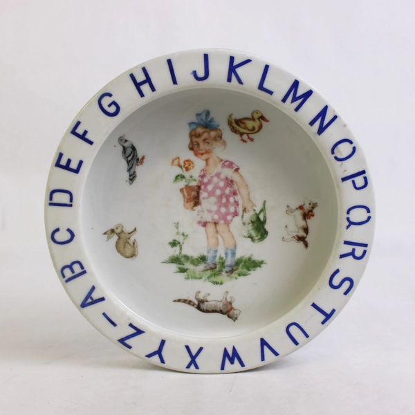 Vintage Bavaria Schumann Baby Plate Porridge Bowl Ceramic 7.75" Diameter