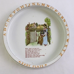 Vintage Rideways Mother Goose Series Baby Plate Porridge Bowl Ceramic