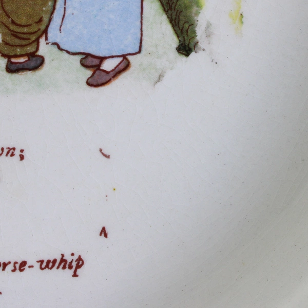 Vintage Rideways Mother Goose Series Baby Plate Porridge Bowl Ceramic