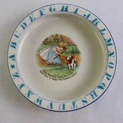 Vintage D. E McNicol Holdfast Plate Porridge Ceramic Bowl Gardening Baby