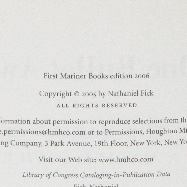 One Bullet Away The Making of a Marine Officer by Nathaniel Fick 2006 Paperback