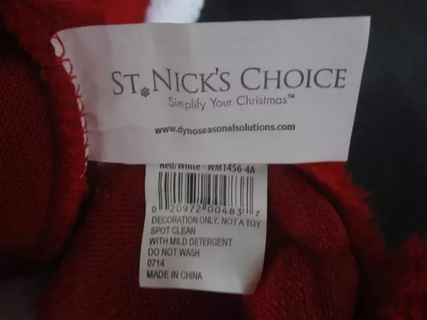 Lot of 6 Christmas Stockings with 2 Santa Hats 16" Red Plush White Faux Fur