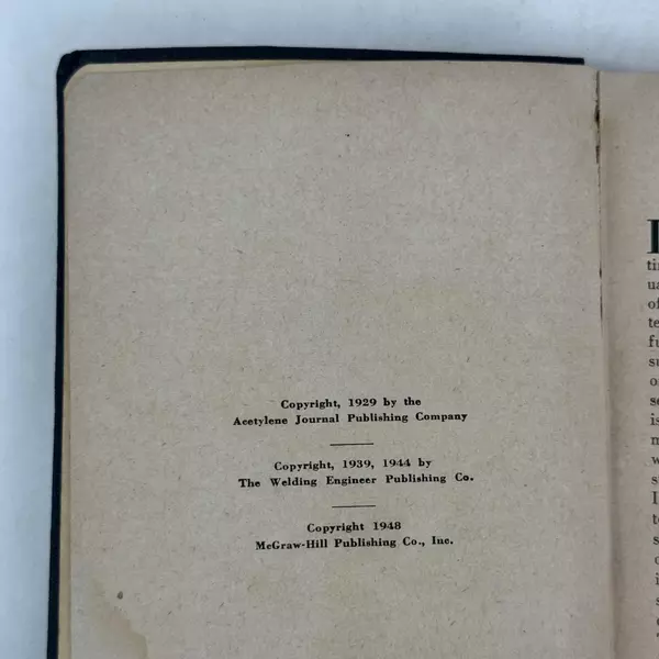 The Oxy-Acetylene Weldor's Handbook Fourth Edition Craftsman Tools Illustrated