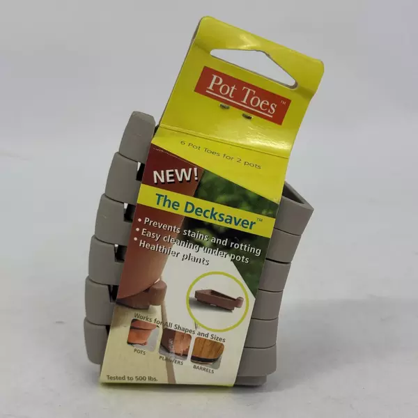 The Decksaver Pot Toes Black Pack Of 6 Light Gray