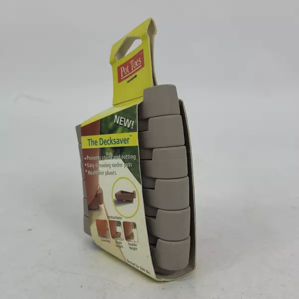 The Decksaver Pot Toes Black Pack Of 6 Light Gray