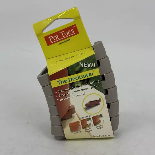 The Decksaver Pot Toes Black Pack Of 6 Light Gray