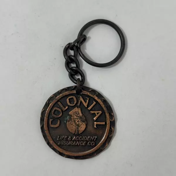 Lincoln Penny 1965 Copper Medallion Keychain Colonial Life & Accident Insurance