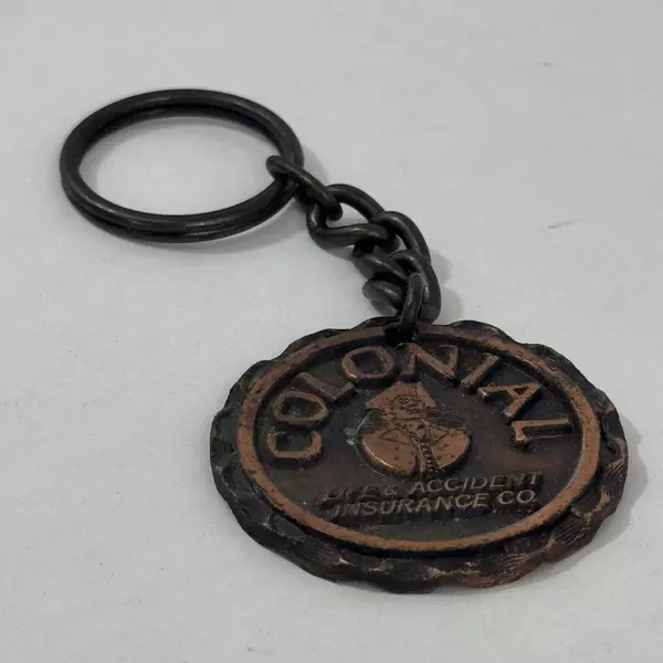 Lincoln Penny 1965 Copper Medallion Keychain Colonial Life & Accident Insurance