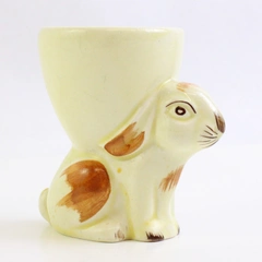 Vintage Bunny Rabbit Hand-Painted Ceramic Egg Cup Made in England