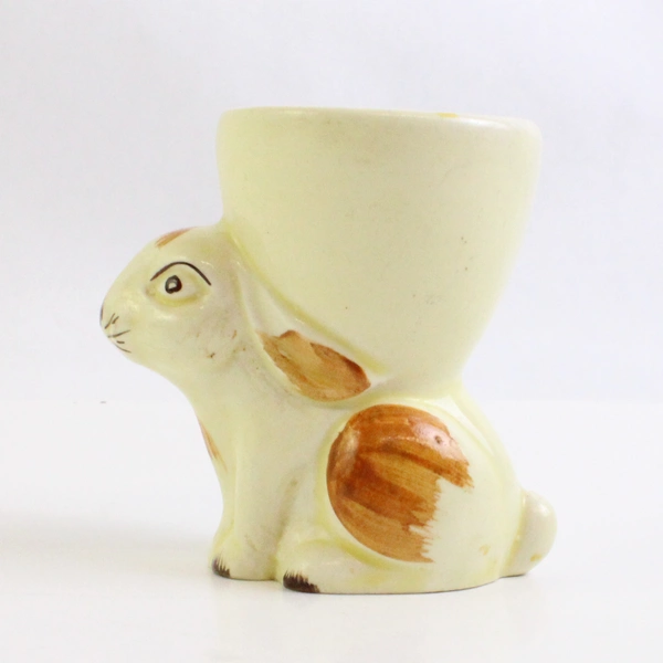 Vintage Bunny Rabbit Hand-Painted Ceramic Egg Cup Made in England