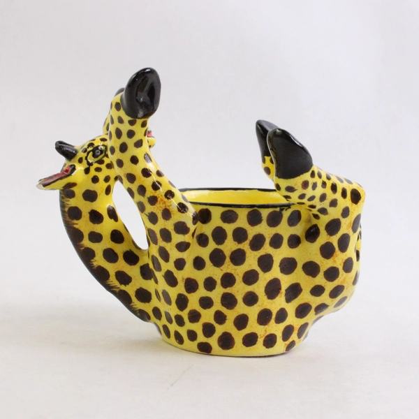 2007 Signed Ardmore Studio South Africa Pottery Giraffe Egg Cup Flawed