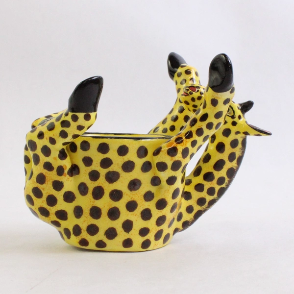 2007 Signed Ardmore Studio South Africa Pottery Giraffe Egg Cup Flawed