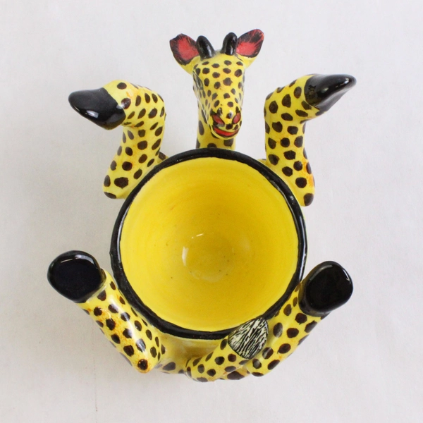 2007 Signed Ardmore Studio South Africa Pottery Giraffe Egg Cup Flawed