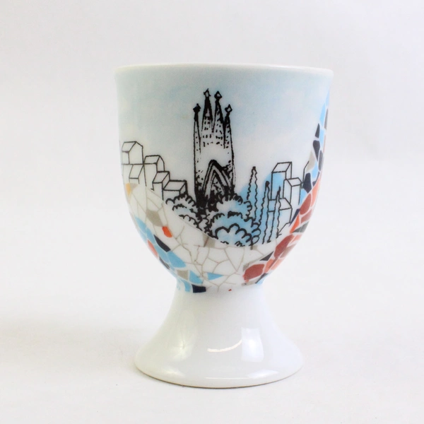 Barcelona Modernista Spain Souvenir Ceramic Egg Cup