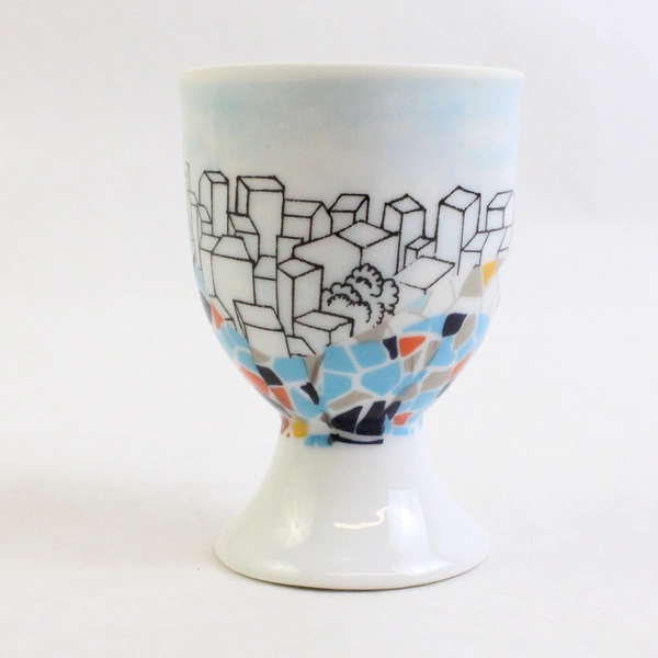 Barcelona Modernista Spain Souvenir Ceramic Egg Cup