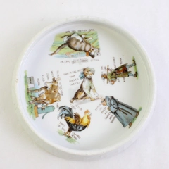 Vintage Three Crown China Baby Plate Porridge Bowl Ceramic 7.5" Diameter