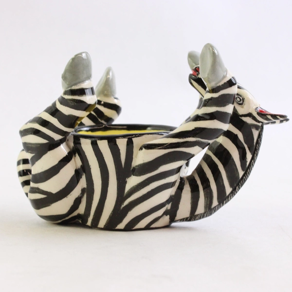 2007 Signed Ardmore Studio South Africa Pottery Zebra Egg Cup