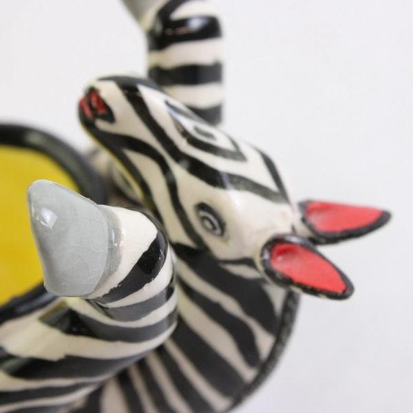 2007 Signed Ardmore Studio South Africa Pottery Zebra Egg Cup