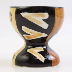 Intshiba Handmade Ceramic Egg Cup Tribal Animal Print Design